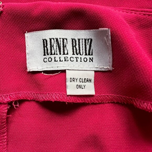 Rene Ruiz Size 16 NEW Hot Berry Pink Cocktail Lace Cutout Cap Sleeve Crepe Dress - Picture 5 of 11